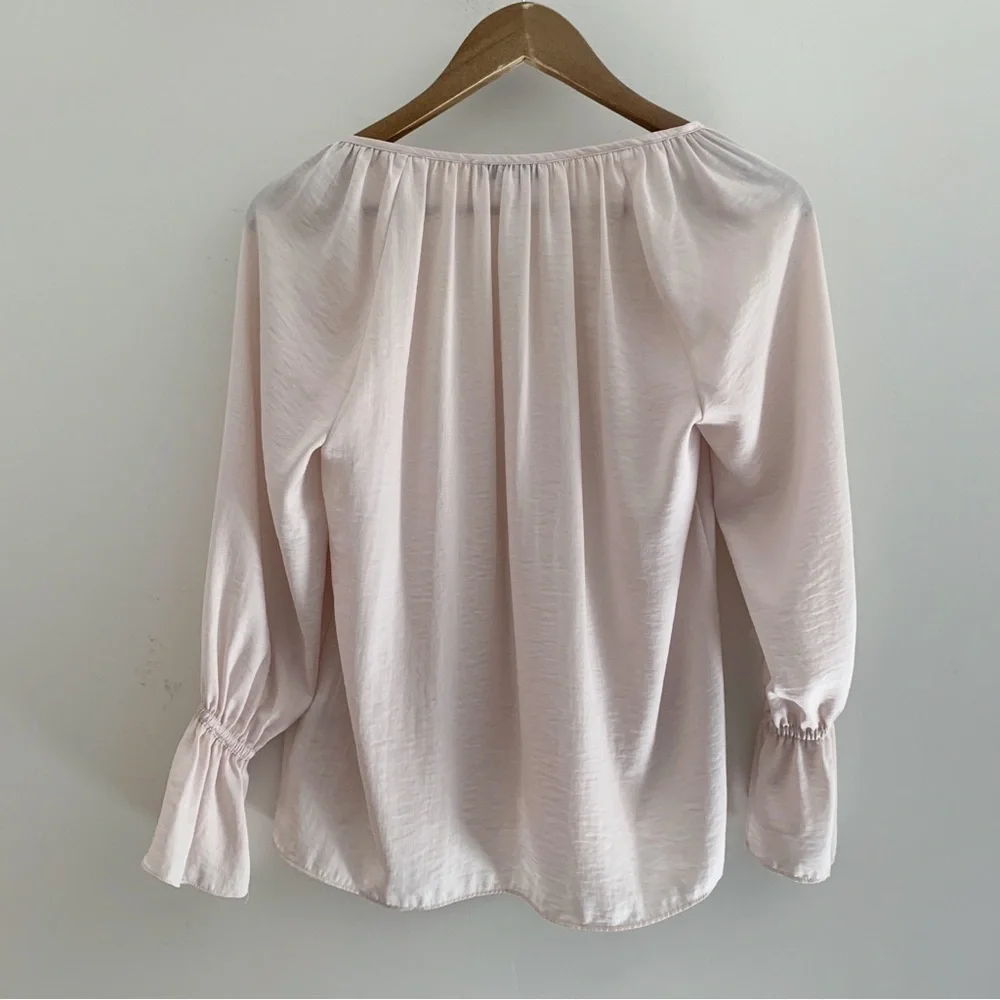 Current Air Blush Pink Pearl Embellished Blouse XSP Coquette Girl